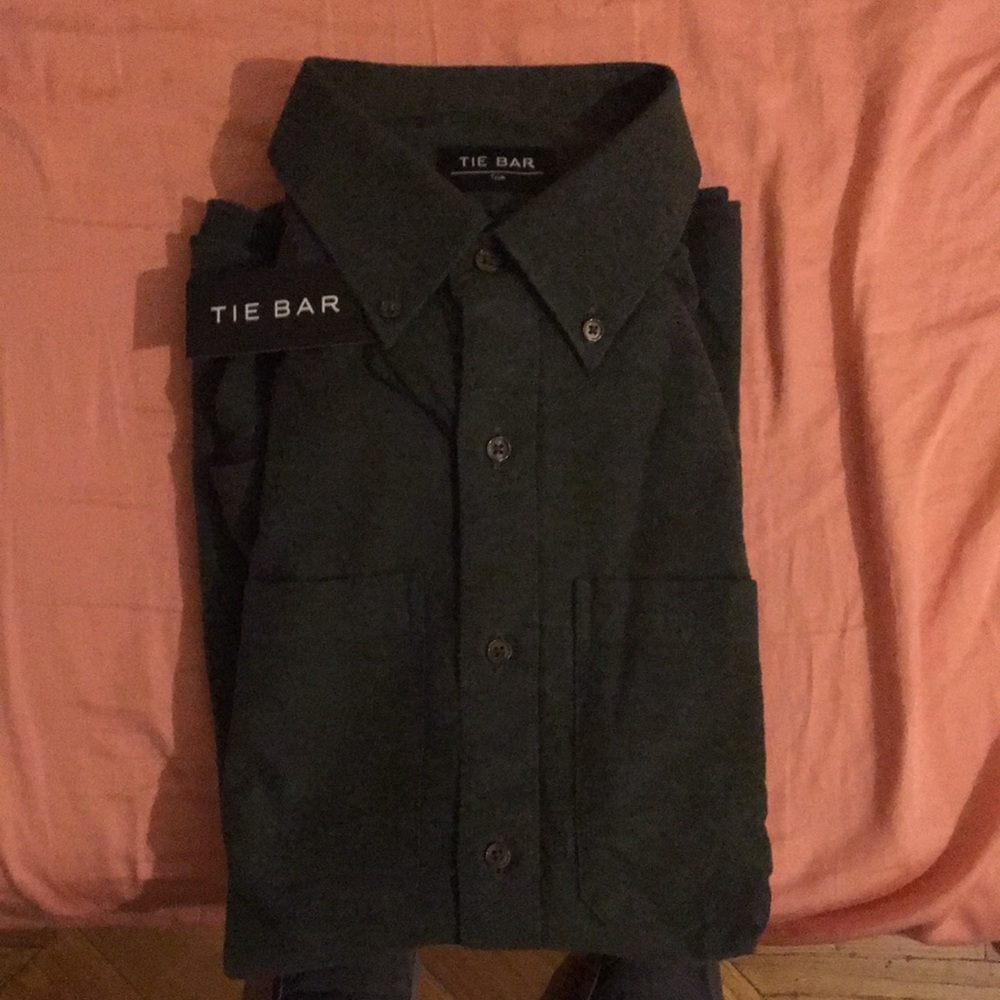 Tie Bar Twill Olive casual button-up